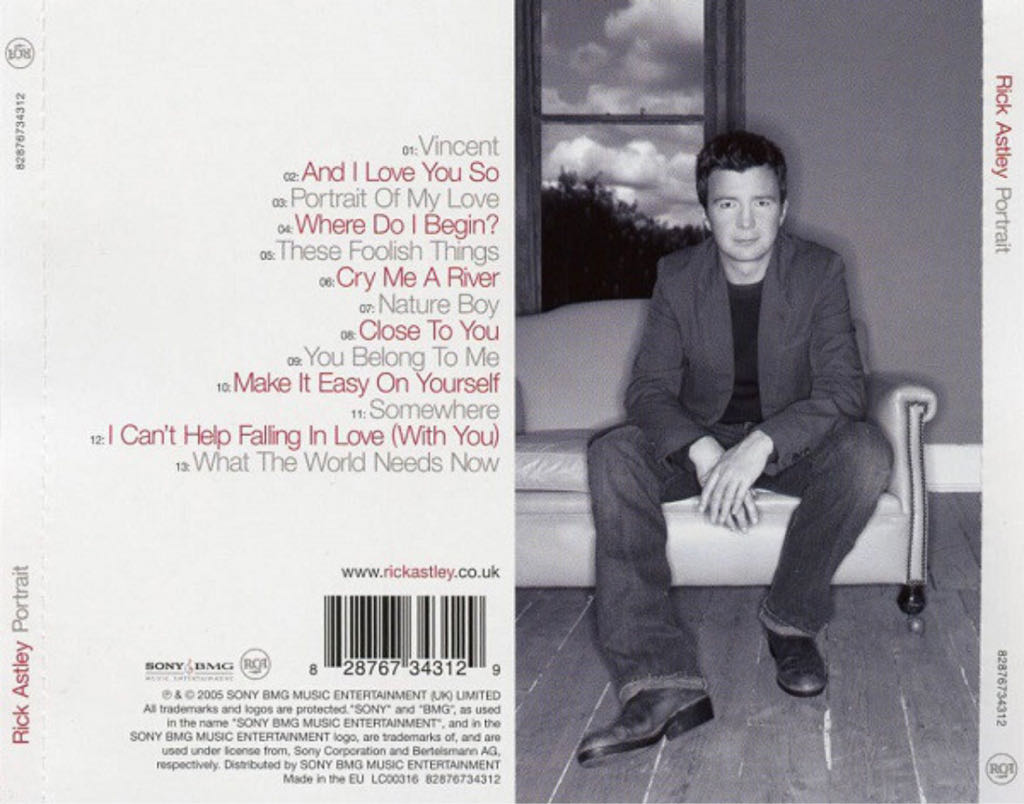 Portrait - Rick Astley (CD) music collectible [Barcode 828767343129] - Main Image 2