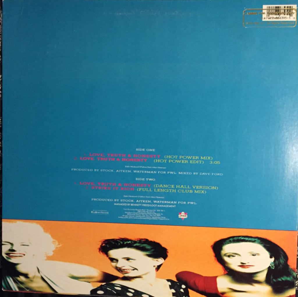 Love, Truth and Honesty - Bananarama (12”) music collectible - Main Image 2