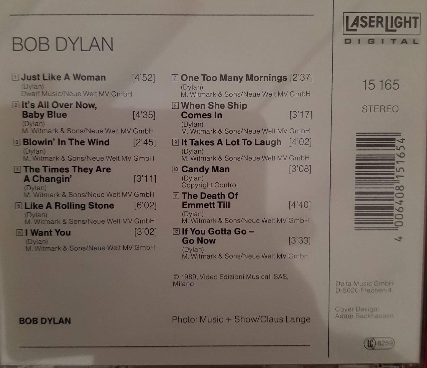 Dylan - Bob Dylan (CD) music collectible [Barcode 4006408151654] - Main Image 2