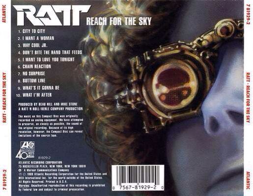Reach for the Sky - Ratt (Cassette - 39) music collectible [Barcode 015612192920] - Main Image 2