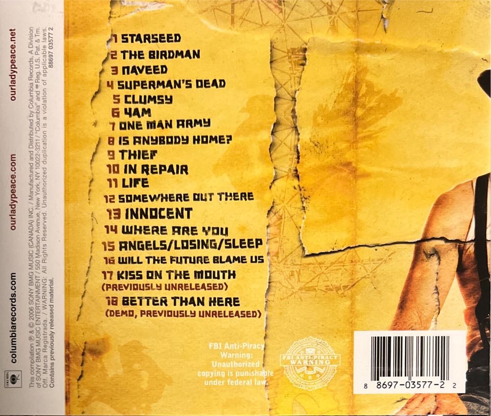 Decade, A - Our Lady Peace (CD - 92) music collectible [Barcode 886970357722] - Main Image 2