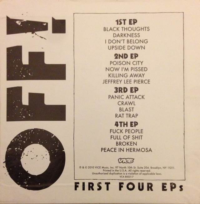 First Four EPs - Off! (CD) music collectible [Barcode 883888002126] - Main Image 2