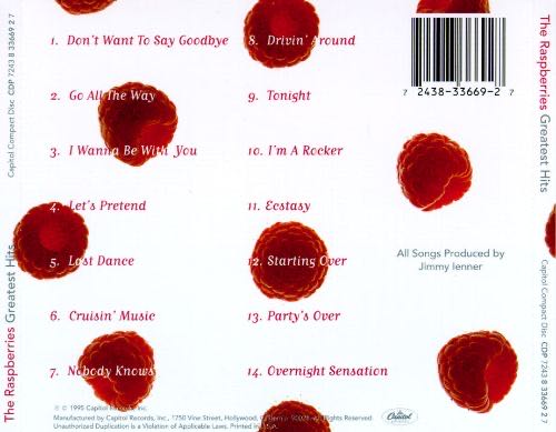 The Raspberries: Greatest Hits - Raspberries, The (CD) music collectible [Barcode 724383366927] - Main Image 2