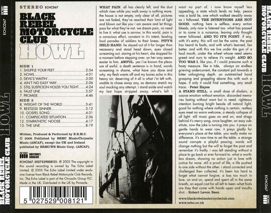 Howl - Black Rebel Motorcycle Club (CD - 52) music collectible [Barcode 5027529008121] - Main Image 2