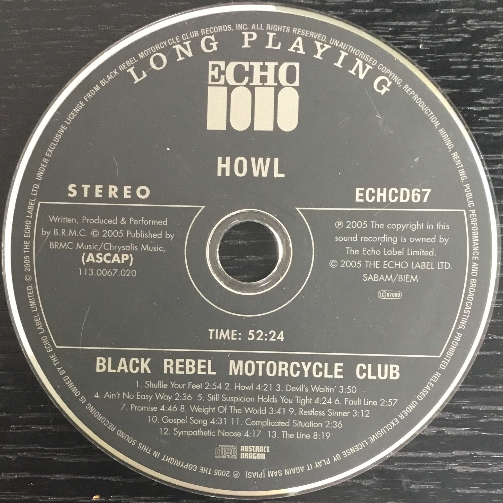 Howl - Black Rebel Motorcycle Club (CD - 52) music collectible [Barcode 5027529008121] - Main Image 4