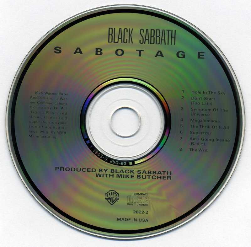 Sabotage - Black Sabbath (CD - 43:44) music collectible [Barcode 075992728720] - Main Image 3