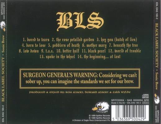 Sonic Brew - Black Label Society (CD - 67) music collectible [Barcode 5036369500429] - Main Image 2