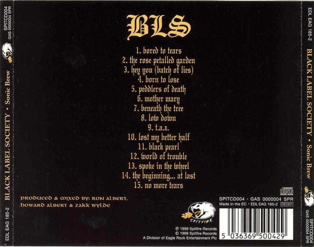 Sonic Brew - Black Label Society (CD - 55:13) music collectible [Barcode 5036369751227] - Main Image 2