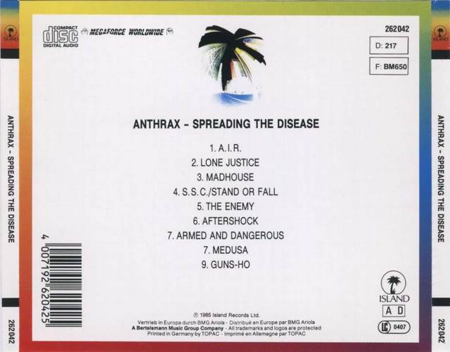 Spreading The Disease - Anthrax (MP3) music collectible [Barcode 075679048028] - Main Image 2