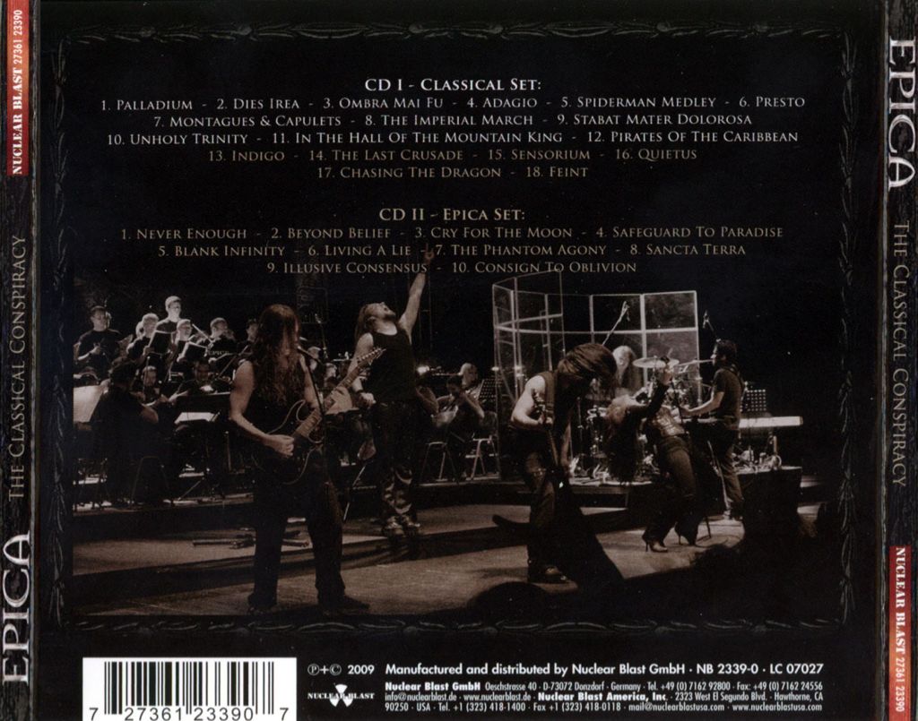 The Classical Conspiracy - Epica (CD - 147) music collectible [Barcode 727361233921] - Main Image 2