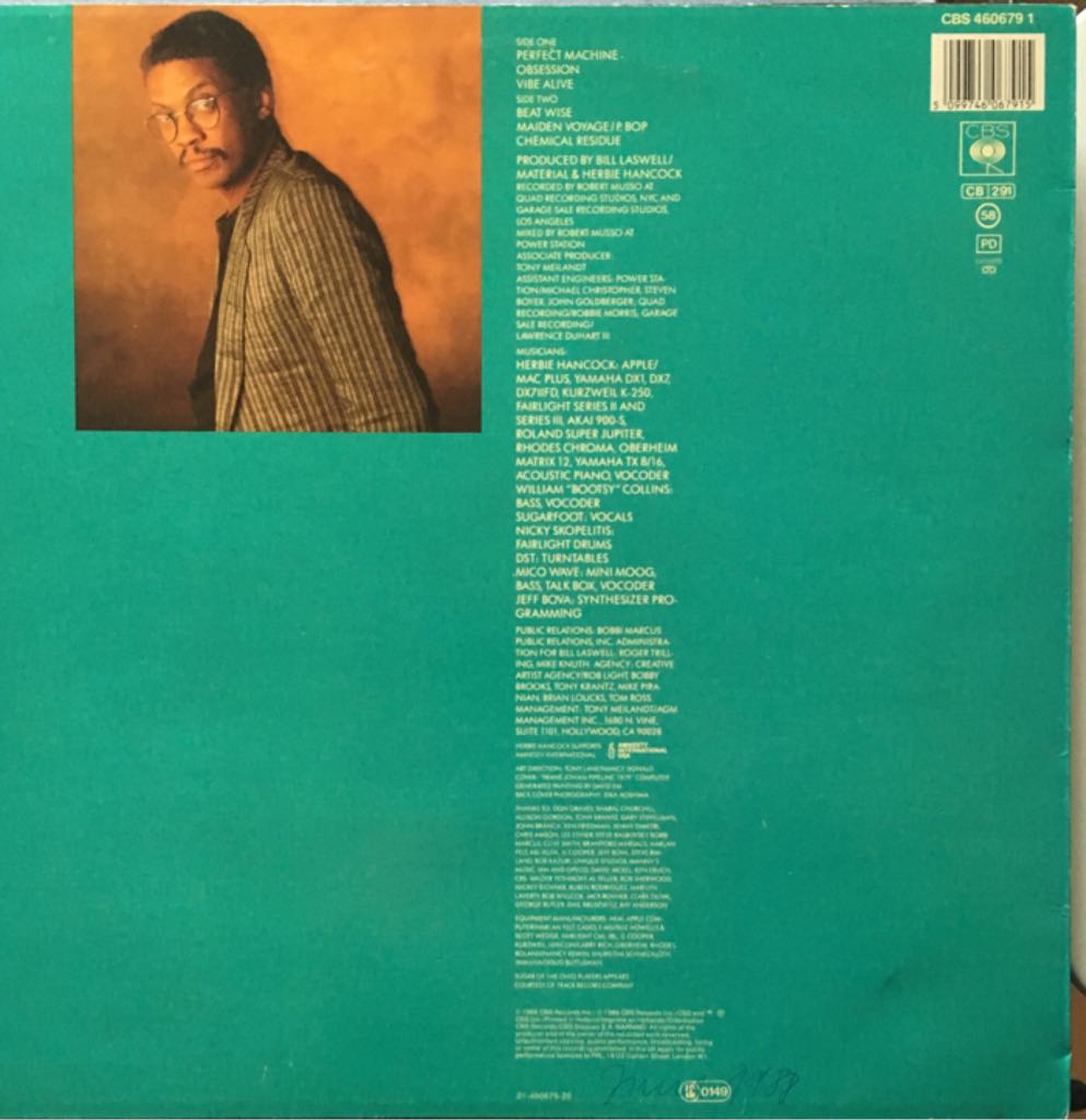 Perfect Machine - Herbie Hancock (44) music collectible [Barcode 5099746067915] - Main Image 2