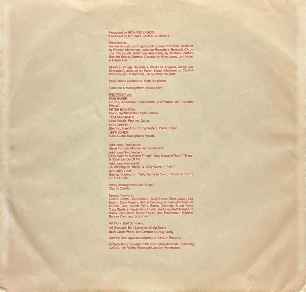 As Far As Siam - Red Rider (12” - 35) music collectible [Barcode 077771214516] - Main Image 4