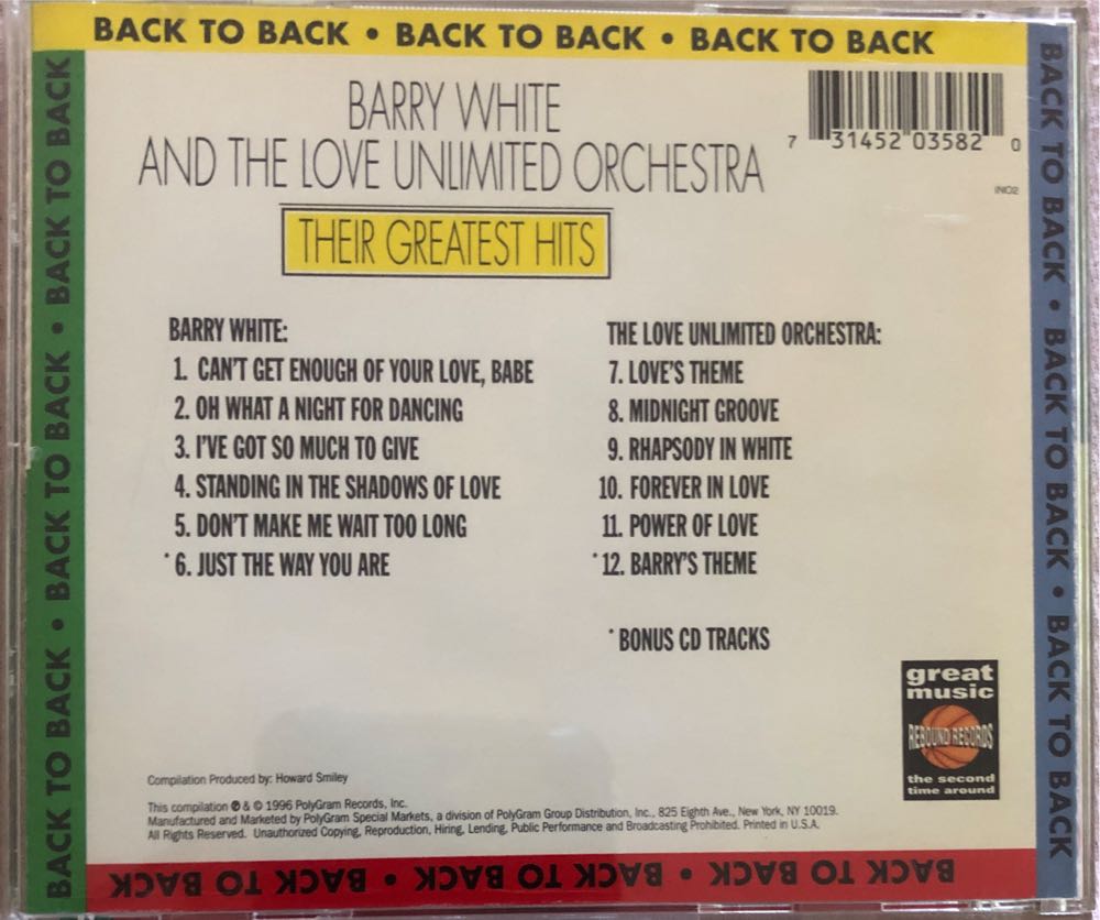 Their Greatest Hits - White Barry (CD) music collectible [Barcode 731452035820] - Main Image 2