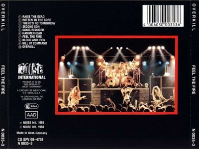 Feel The Fire - Overkill (CD - 37:26) music collectible [Barcode 020286146926] - Main Image 2