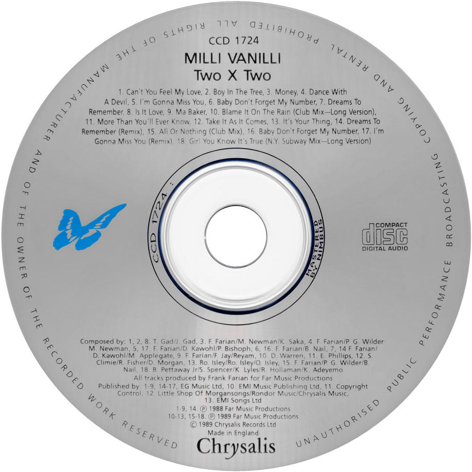 2 x 2 - Milli Vanilli (CD - 78) music collectible [Barcode 5013136172423] - Main Image 4