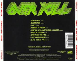 Years Of Decay - Overkill (CD - 56:17) music collectible [Barcode 075678204524] - Main Image 2