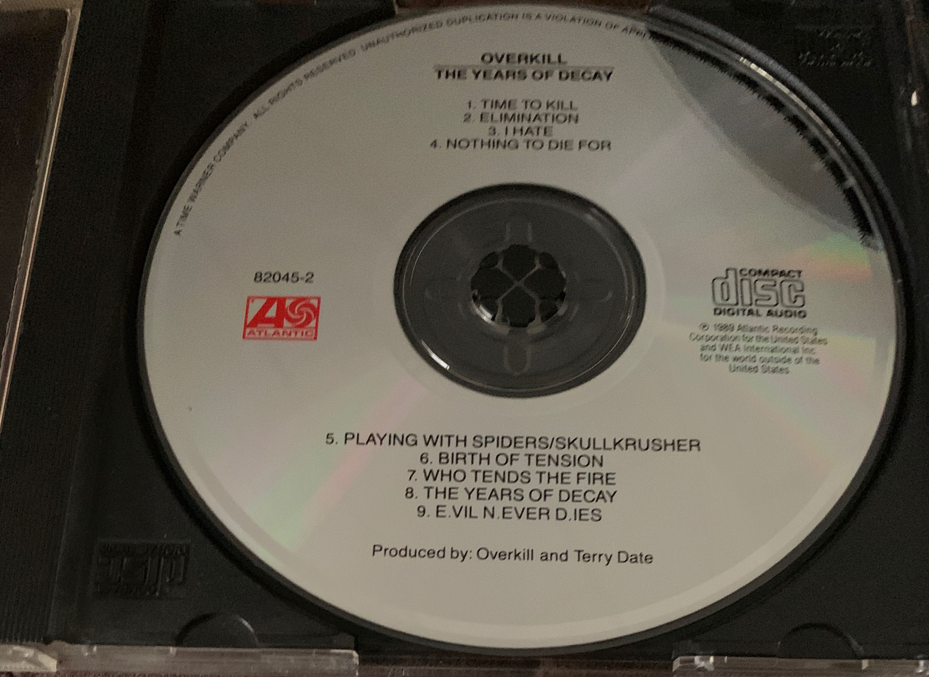 Years Of Decay - Overkill (CD - 56:17) music collectible [Barcode 075678204524] - Main Image 3