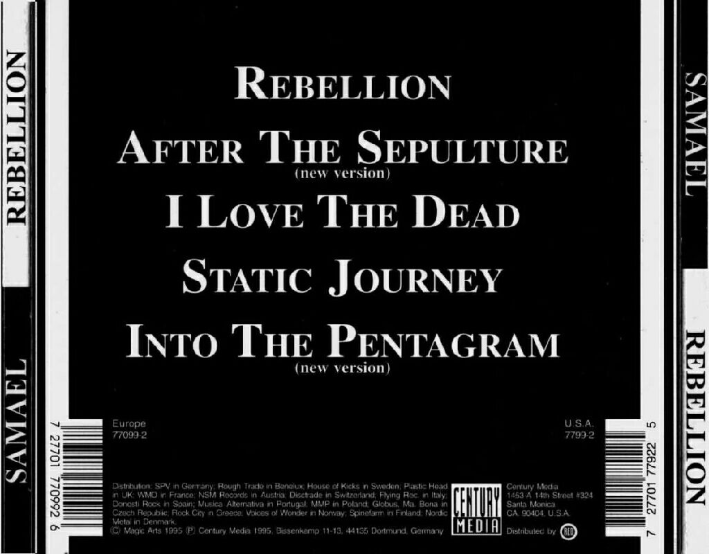 Rebellion - Samael (CD) music collectible [Barcode 7277017709926] - Main Image 2