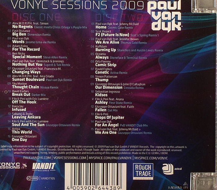 VONYC Sessions 2009 - Paul Van Dyk (CD - 142) music collectible [Barcode 4005902644389] - Main Image 2