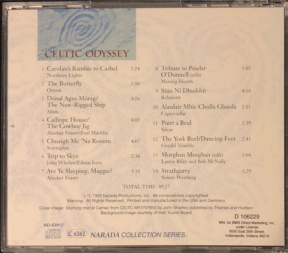 Celtic Odyssey - Various Artists (CD - 50) music collectible [Barcode 083616391229] - Main Image 2
