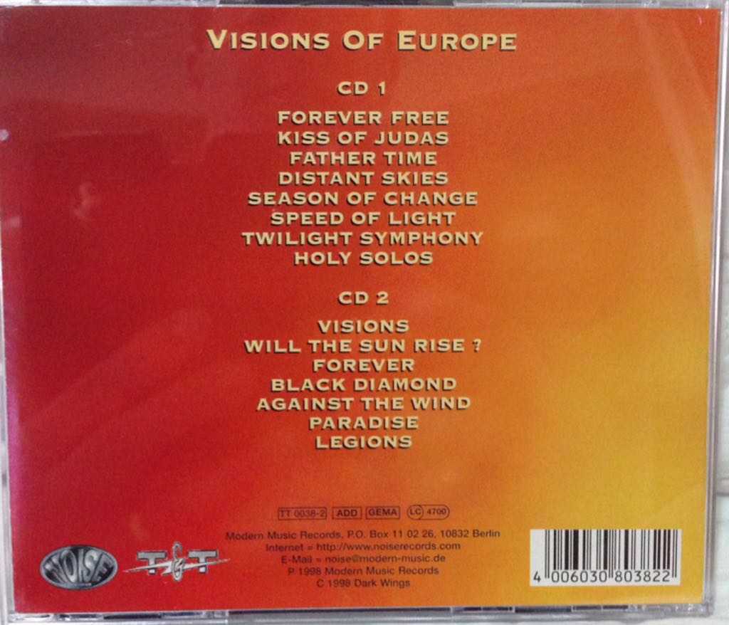 Visions Of Europe - Stratovarius (CD) music collectible [Barcode 4006030803822] - Main Image 2
