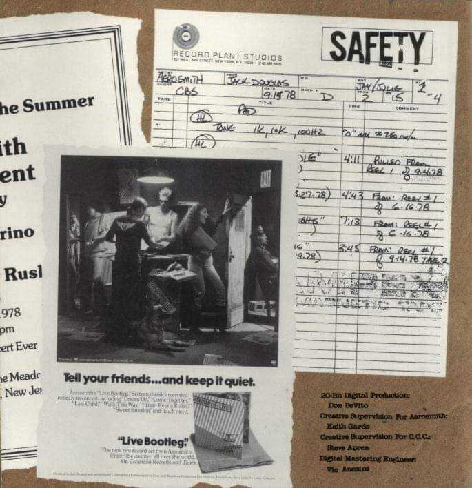 Live! Bootleg - Aerosmith (CD - 7101) music collectible [Barcode 5099747496721] - Main Image 3