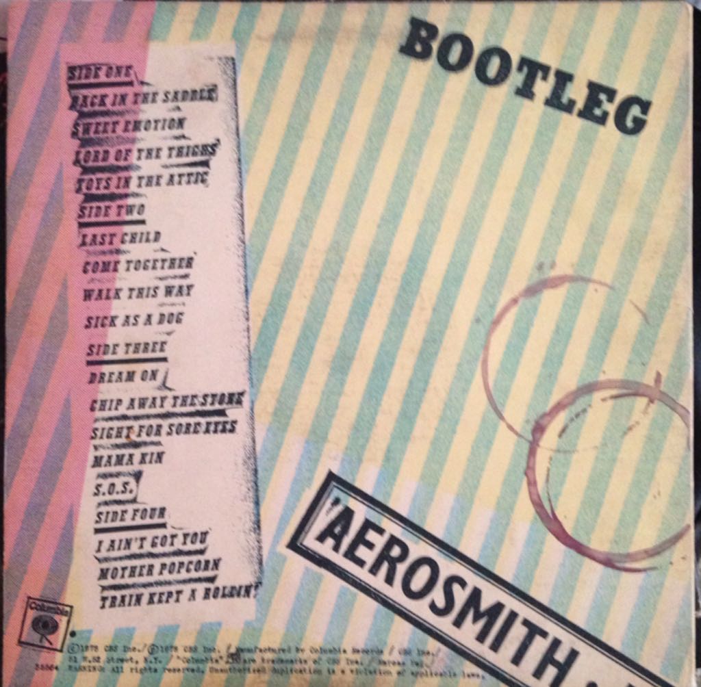 Live! Bootleg - Aerosmith (12” - 71:01) music collectible - Main Image 2