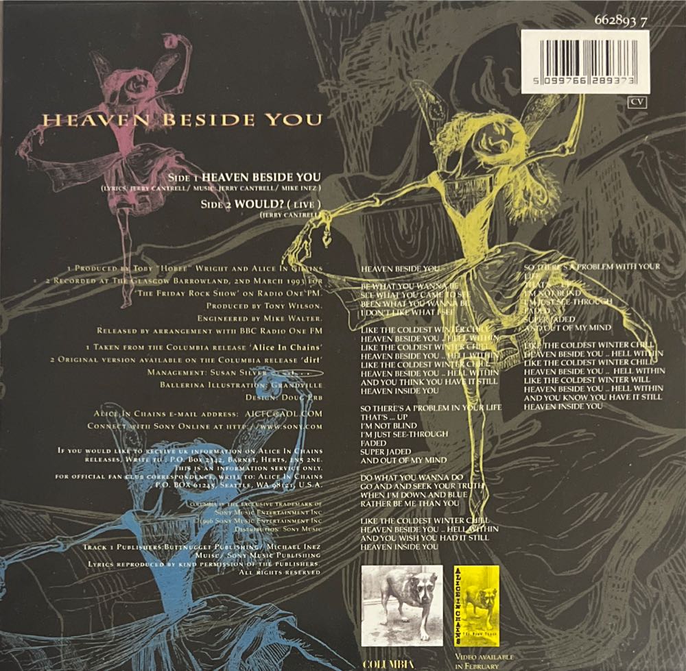Heaven beside you - Alice In Chains (7”) music collectible [Barcode 5099766289373] - Main Image 3