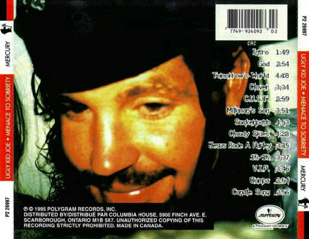 Menace To Sobriety - Ugly Kid Joe (CD - 45) music collectible [Barcode 731452699725] - Main Image 2