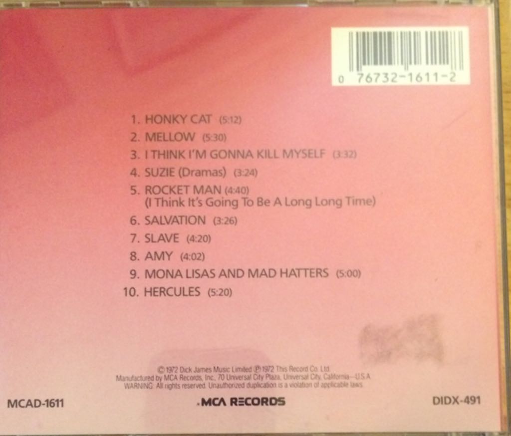 Honky Chateau - Elton John (CD) music collectible [Barcode 076732161128] - Main Image 2