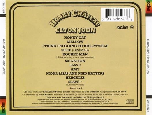 Honky Chateau - Elton John (12” - 48) music collectible [Barcode 777499360211] - Main Image 2