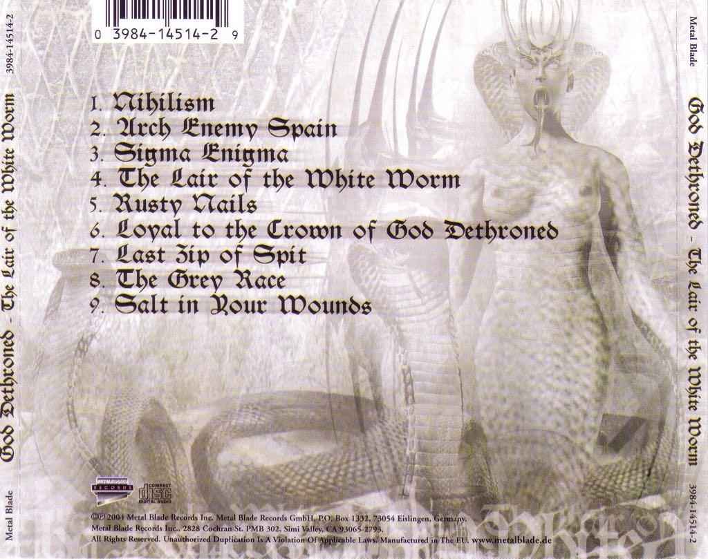 The Lair Of The White Worm - God Dethroned (CD) music collectible - Main Image 2