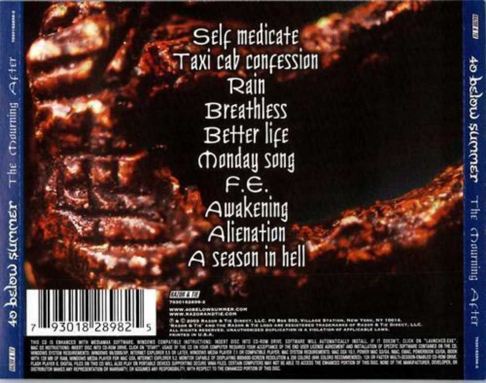 The Mourning After - 40 Below Summer (CD) music collectible [Barcode 793018289825] - Main Image 2