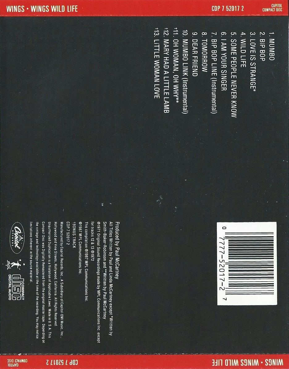 Wild Life - Beatles, The/McCartney, Paul (CD) music collectible [Barcode 077775201727] - Main Image 2