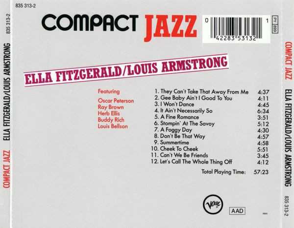 Ella Fitzgerald & Louis Armstrong - Ella Fitzgerald & Louis Armstrong (CD) music collectible [Barcode 042283531321] - Main Image 2