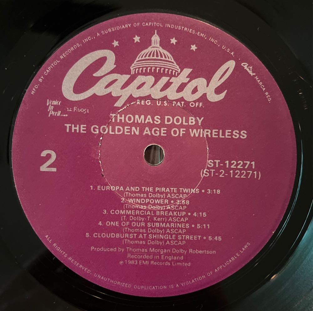 The Golden Age Of Wireless - Dolby, Thomas (12”) music collectible - Main Image 4