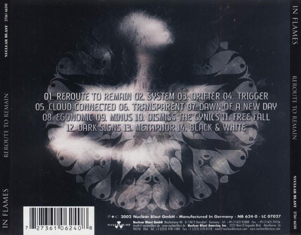 Reroute To Remain - In Flames (CD - 51:39) music collectible [Barcode 727361662424] - Main Image 2