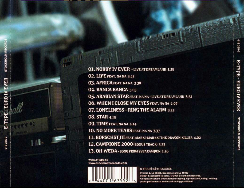 Euro IV Ever - E-Type (CD - 57:16) music collectible [Barcode 044001635526] - Main Image 2