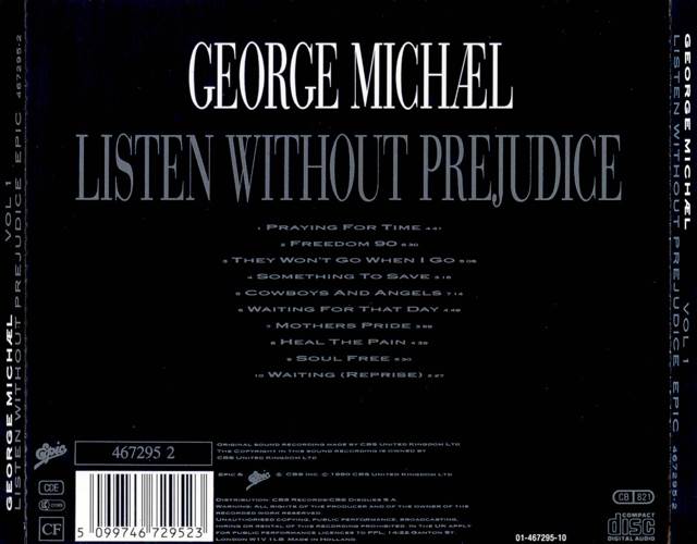 Listen Without Prejudice Vol.1 - George Michael (CD - 48) music collectible [Barcode 5099746729523] - Main Image 2