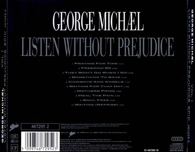 Listen Without Prejudice - Michael, George (CD) music collectible - Main Image 2
