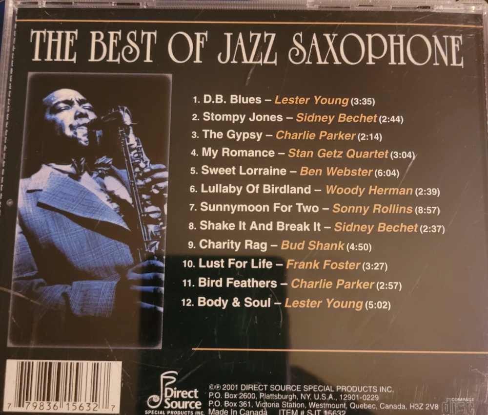 The Best Of Jazz Saxophone - Various (CD) music collectible [Barcode 081759011103] - Main Image 2