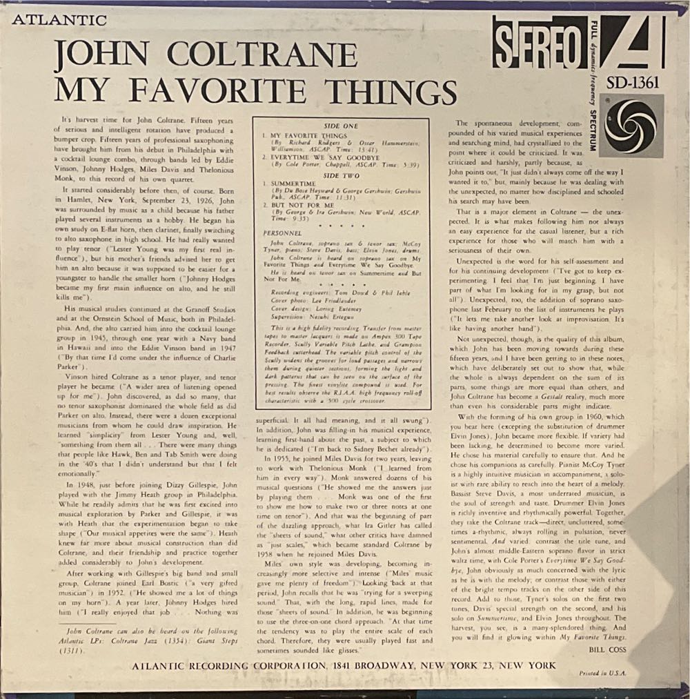 My Favorite Things - John Coltrane (CD) music collectible [Barcode 711574707119] - Main Image 2
