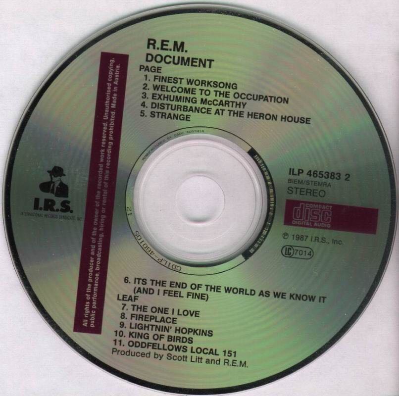 Document - R.E.M. (CD - 119) music collectible [Barcode 008811914424] - Main Image 2