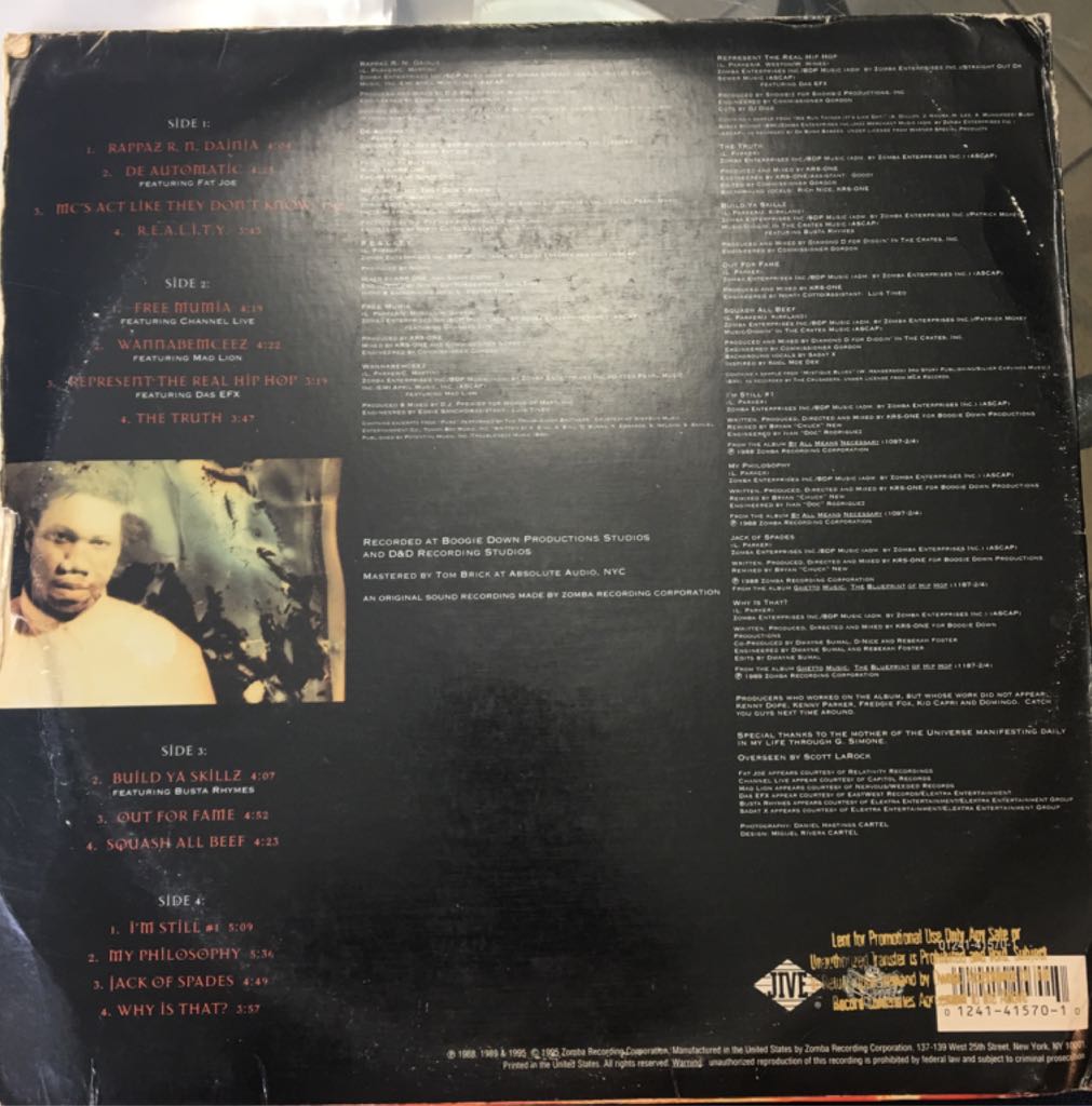 KRS-One - KRS-One (12”) music collectible [Barcode 012414157010] - Main Image 2