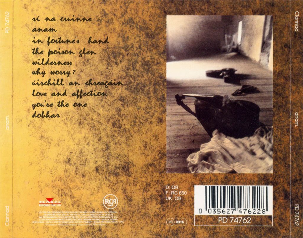 Anam - Clannad (CD - 45) music collectible [Barcode 075678240928] - Main Image 2