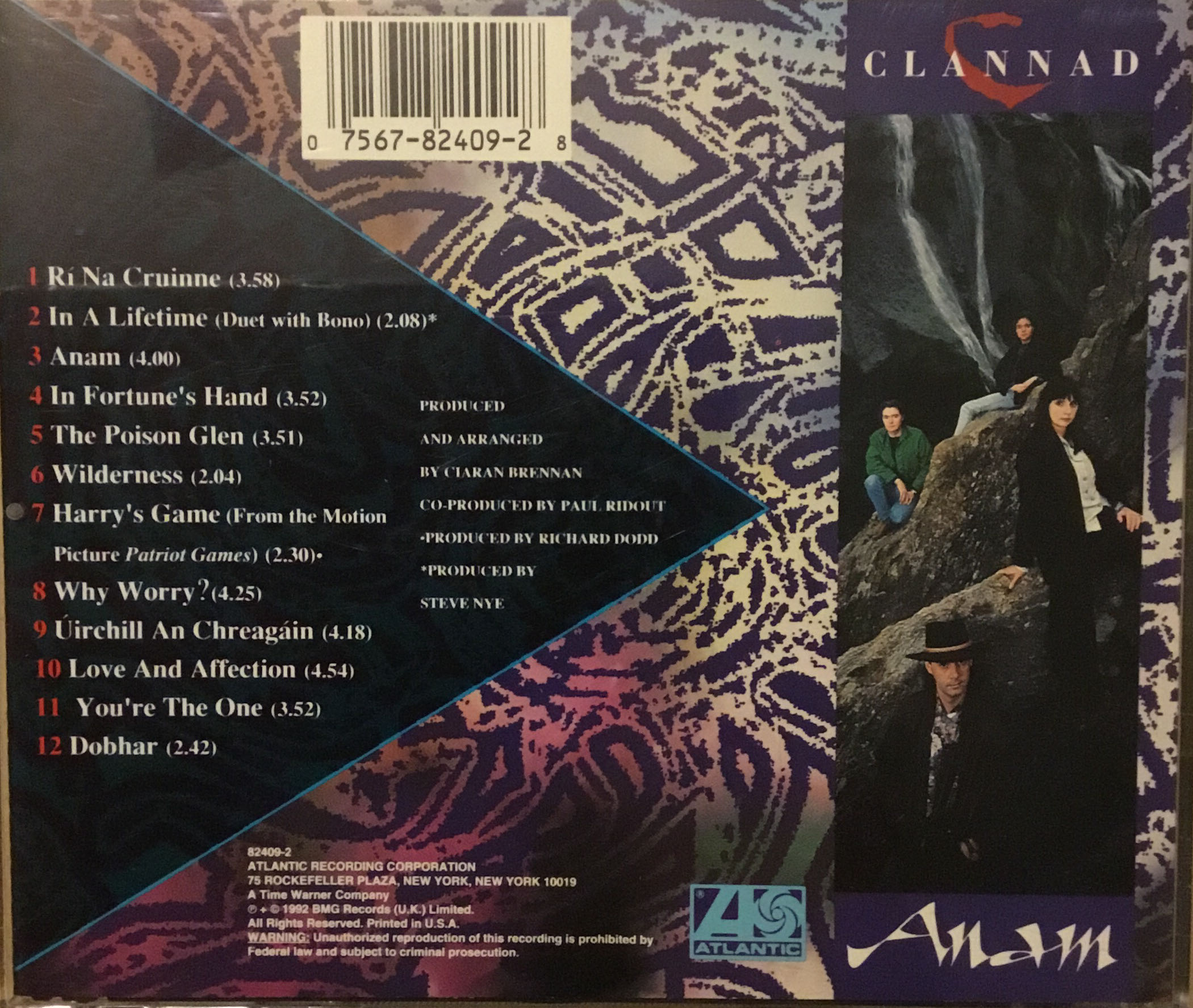 Anam - Clannad (CD - 45) music collectible [Barcode 075678240928] - Main Image 3