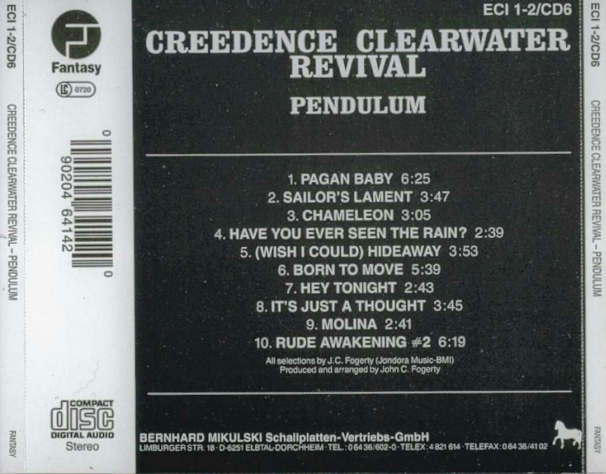 Pendulum - Creedence Clearwater Revival (CD-R - 40:56) music collectible [Barcode 090204863020] - Main Image 2