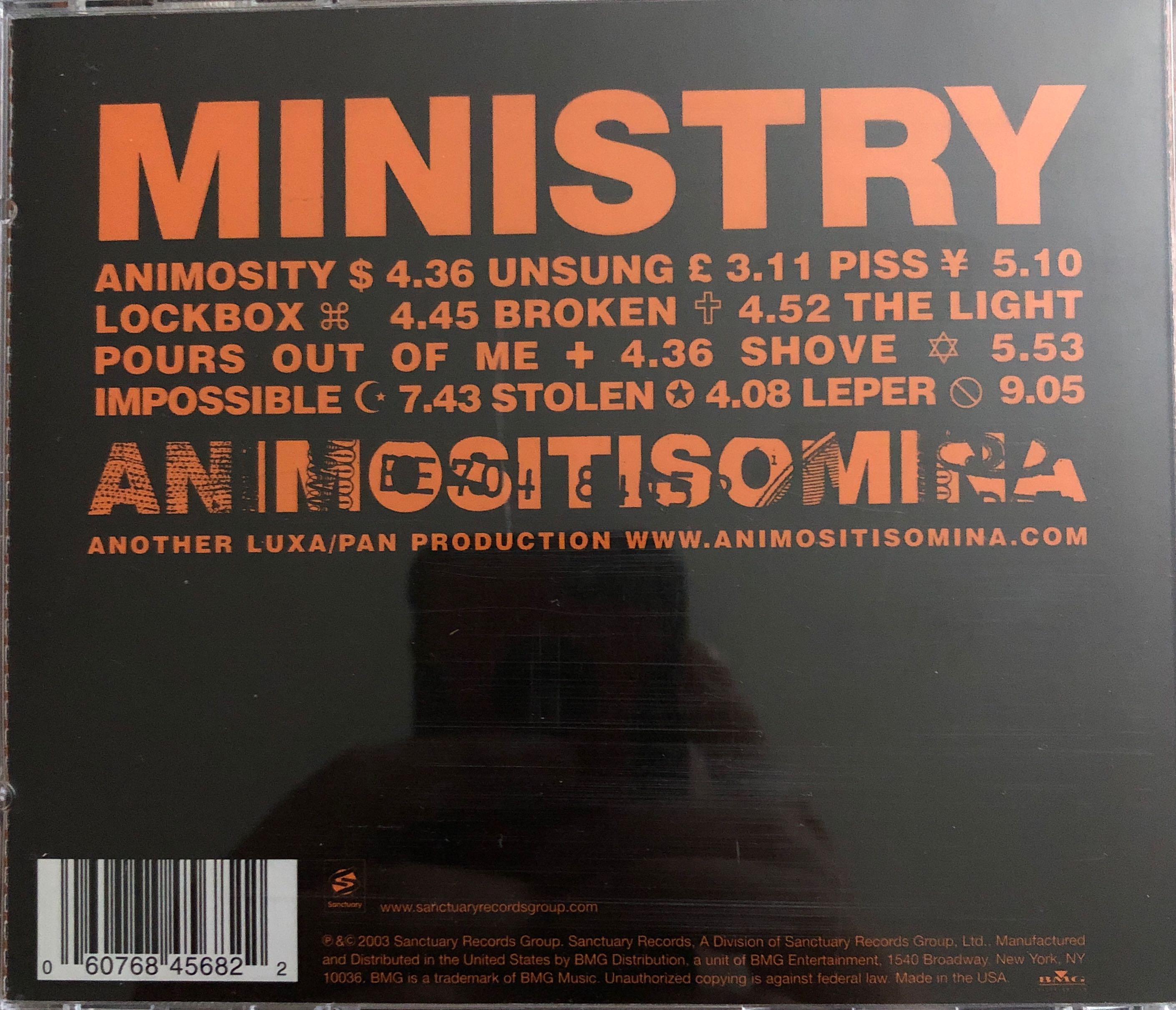 Animositisomina - Ministry (CD - 53) music collectible [Barcode 060768456822] - Main Image 2