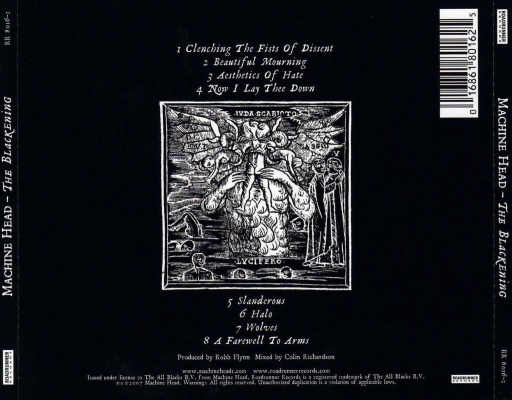 The Blackening - Machine Head (CD - 74) music collectible [Barcode 016861801625] - Main Image 2