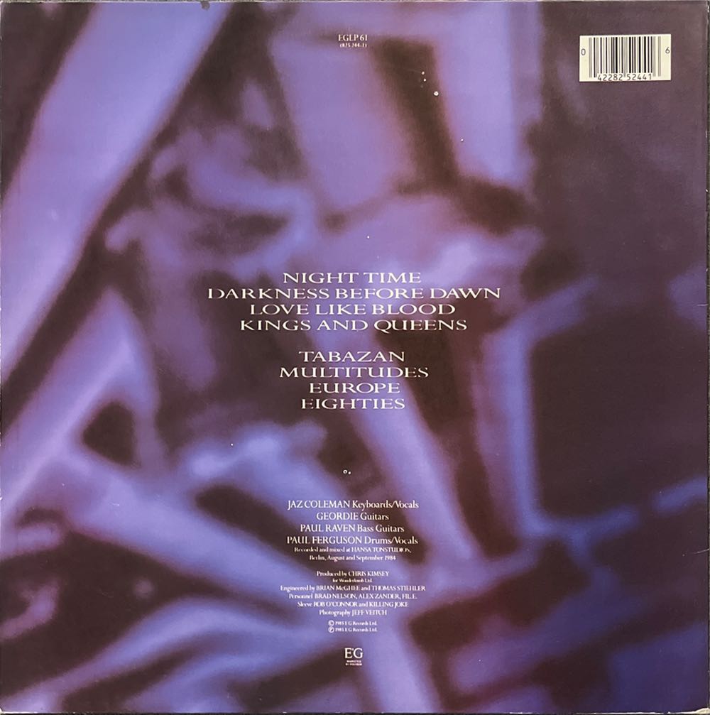 Night Time - Killing Joke (12”) music collectible [Barcode 042282524416] - Main Image 2